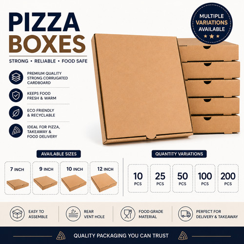 Plain kraft cardboard pizza - kraft,