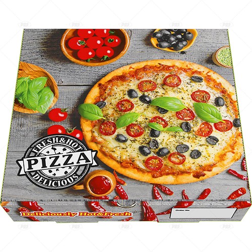 Printed design white pizza - printed,