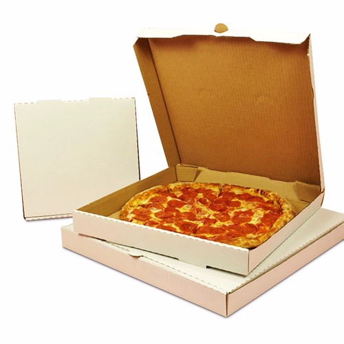 White plain pizza boxes - white,