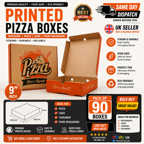 90x printed pizza boxes - printed,