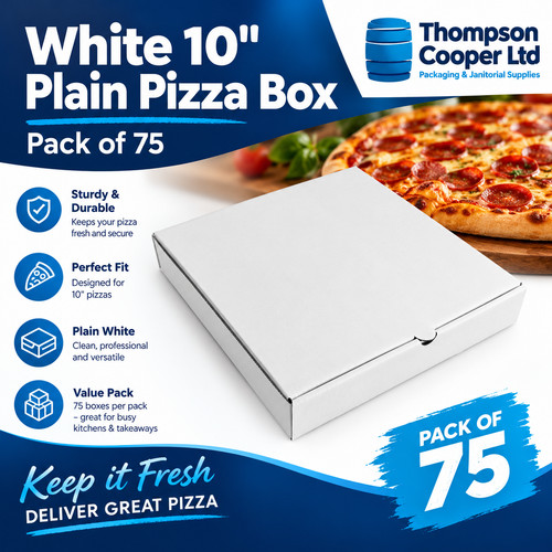 White plain pizza box - 10",