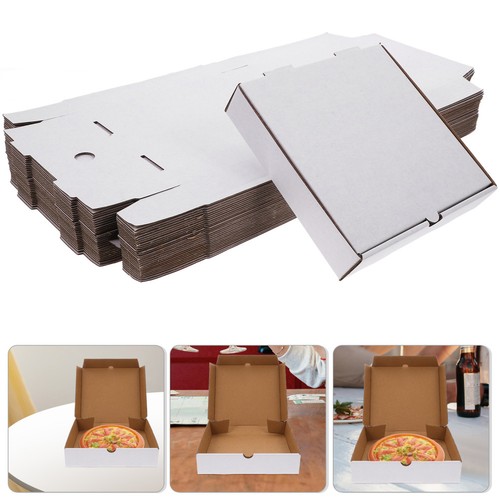 30pcs kraft pizza boxes - kraft, white