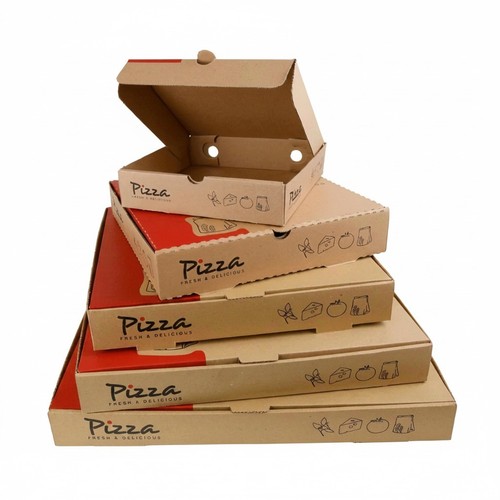 Pizza boxes takeaway kraft - takeaway, in